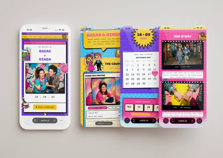 our wedding link preset Retro 90s Colorful