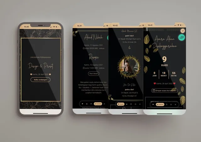 Desain undangan Black & gold